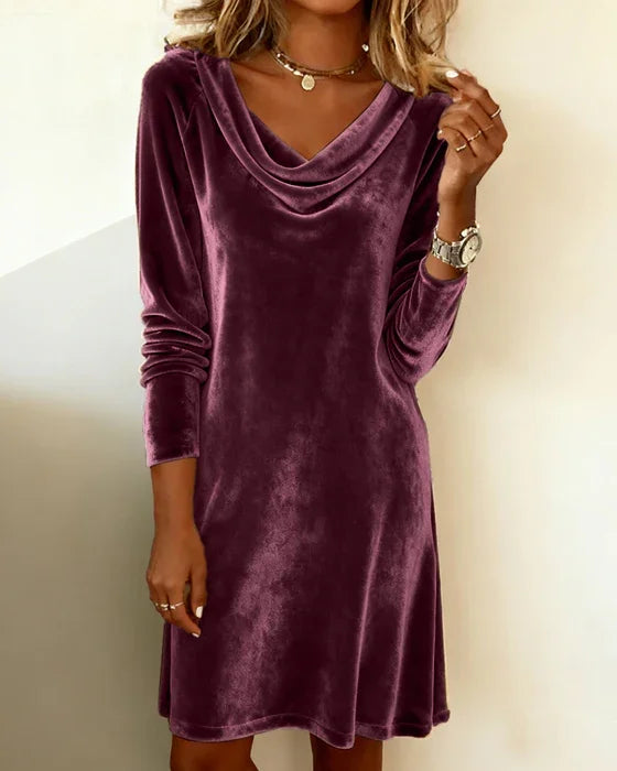 【S-3XL】Vestido de terciopelo holgado para mujer, estilo lujoso-E