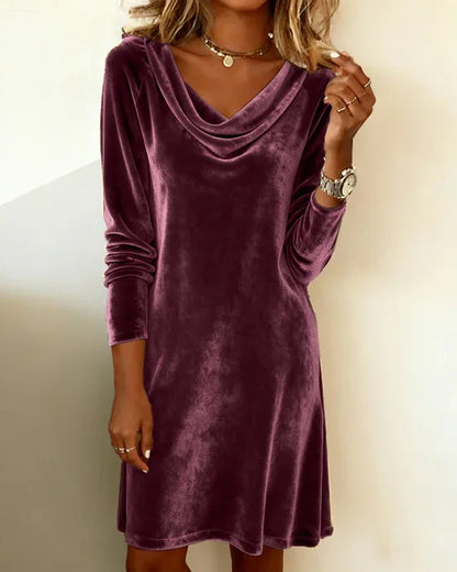 【S-3XL】Vestido de terciopelo holgado para mujer, estilo lujoso-E