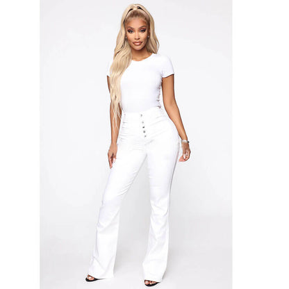 🔥👖【S-4XL】Blagi evazați pentru femei cu talie înaltă-R