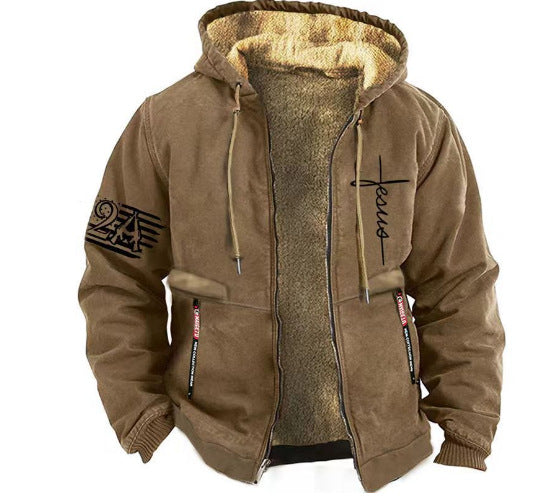 【S-3XL】 Chaqueta casual de terciopelo grueso de otoño e invierno para hombre-E