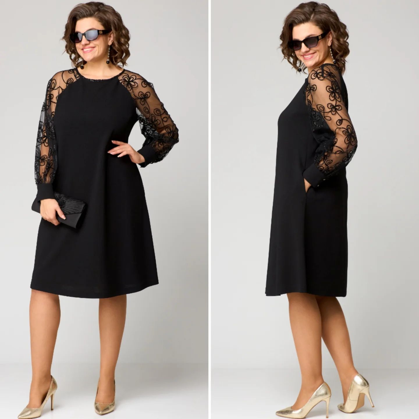 👗 Ograničena ponuda 39% popusta ❤️【S-5XL】2026. novi model haljine s čipkastim rukavima od 100% pamuka, topla i udobna-H
