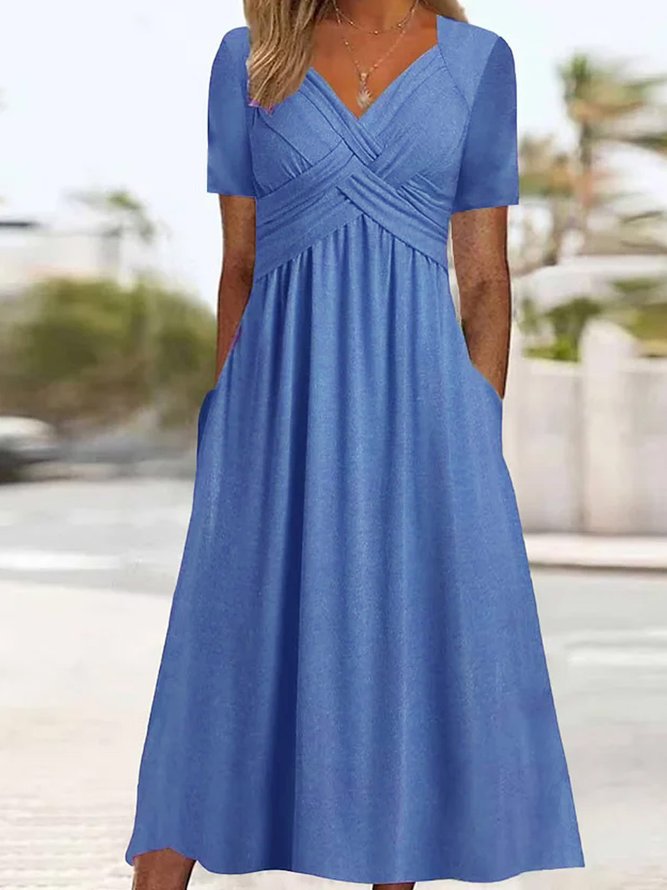 🔥🔥【50% REDUCERE】🔥🔥👗【S-3XL】Rochii casual simple, modă, unicolor, noi pentru primăvară și vară 2025_3964841