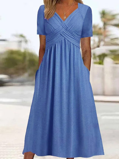 🔥🔥【50% REDUCERE】🔥🔥👗【S-3XL】Rochii casual simple, modă, unicolor, noi pentru primăvară și vară 2025_3964841