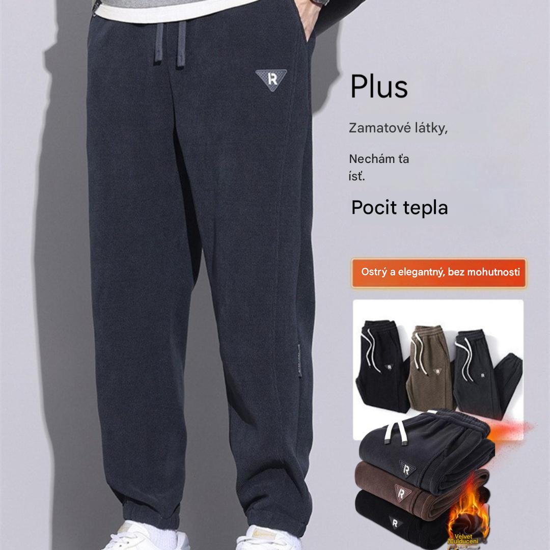 🔥【M-5XL】🖤Nové pánske zimné nohavice, s flísovou podšívkou a zosilneným manšestrom, teplé a ležérne pánske nohavice-K