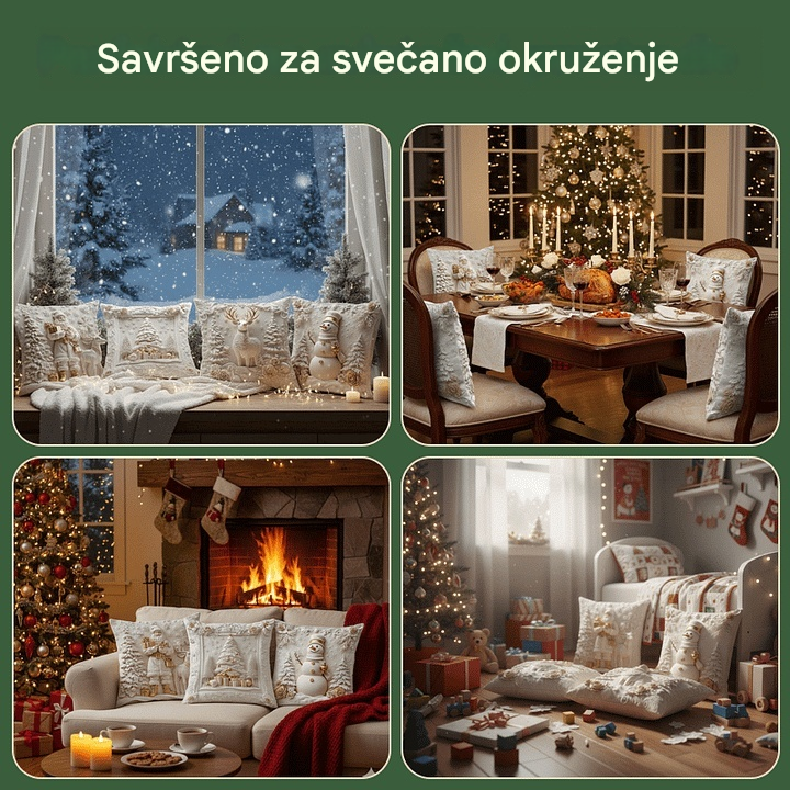 🎅Božićna rasprodaja 49% POPUSTA🎄Jastučnica s božićnom tematikom 【Set od 4 dijela】-H
