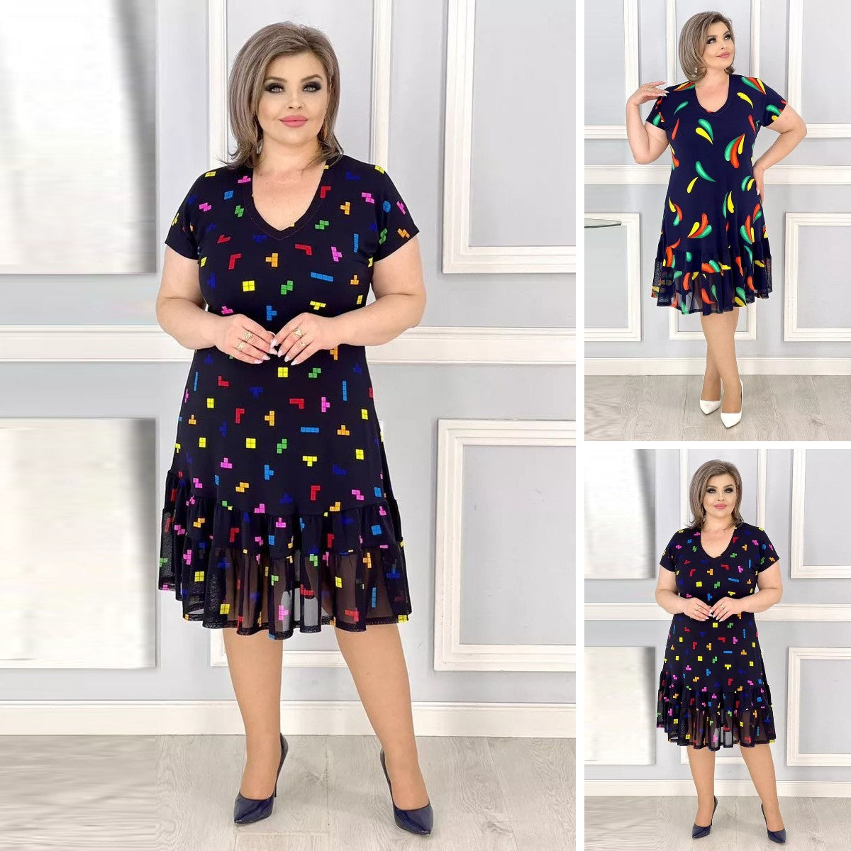 【S-5XL】2024 Noua respirabil Flower Swing imprimate fusta