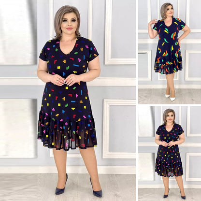 【S-5XL】2024 Noua respirabil Flower Swing imprimate fusta