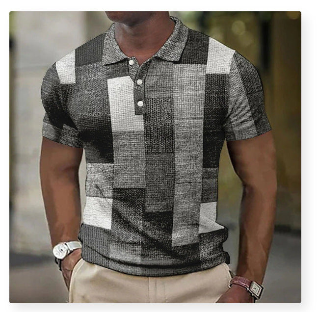 💥👕【S-5XL】2025 Camasa POLO casual pentru barbati cu model geometric