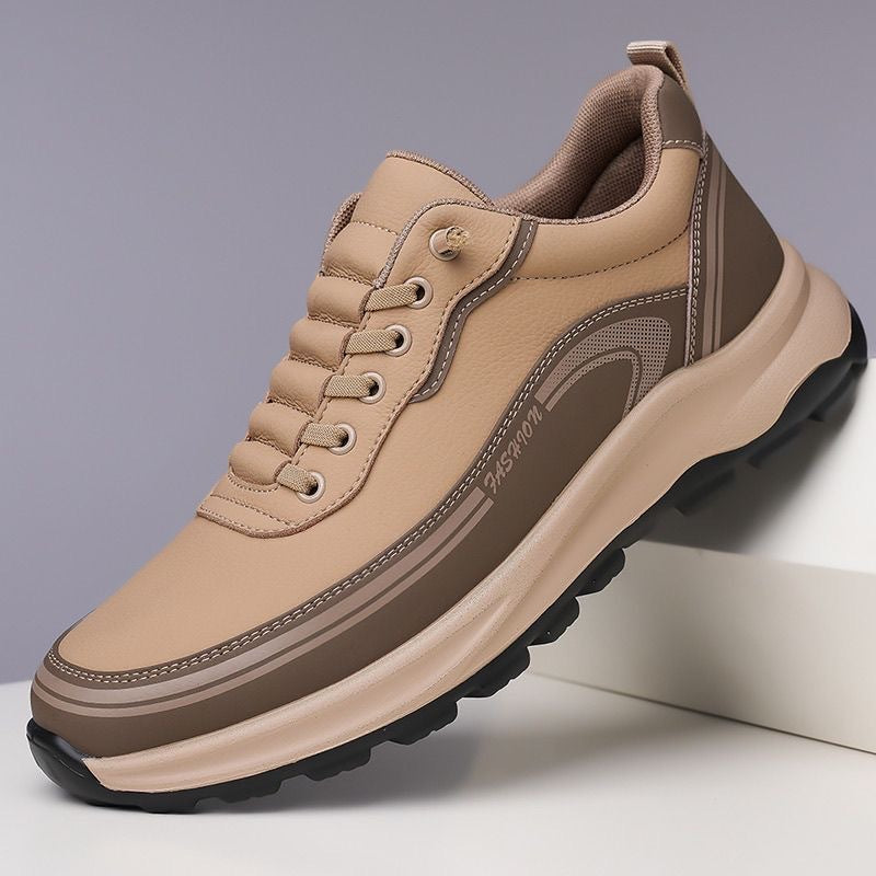 🔥Hit Sprzedaży 【Rabat 50%】👟【39-45】Wodoodporne i odporne na plamy skórzane trampki z miękką i wygodną podeszwą.