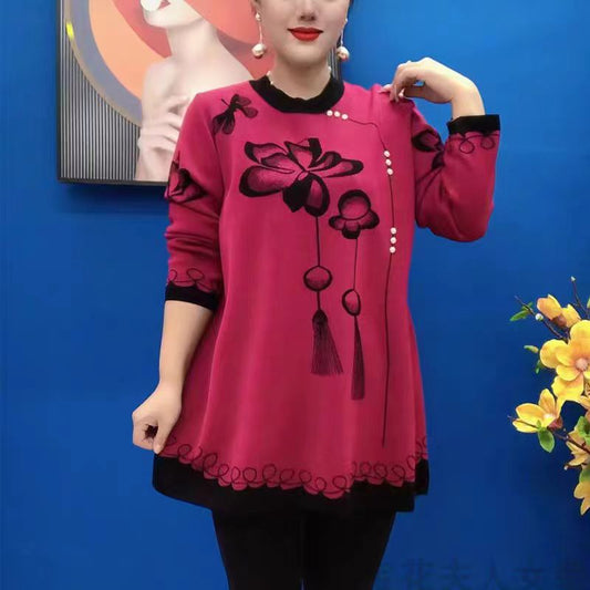 🍁🍂【M-5XL】2025. Nove jesensko-zimske modne pletene majice s printom-3785418-H