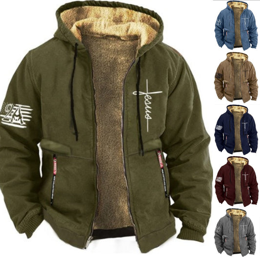 【S-3XL】 Chaqueta casual de terciopelo grueso de otoño e invierno para hombre-E