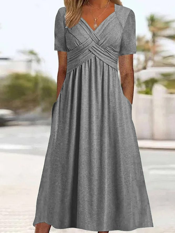 🔥🔥【50% REDUCERE】🔥🔥👗【S-3XL】Rochii casual simple, modă, unicolor, noi pentru primăvară și vară 2025_3964841
