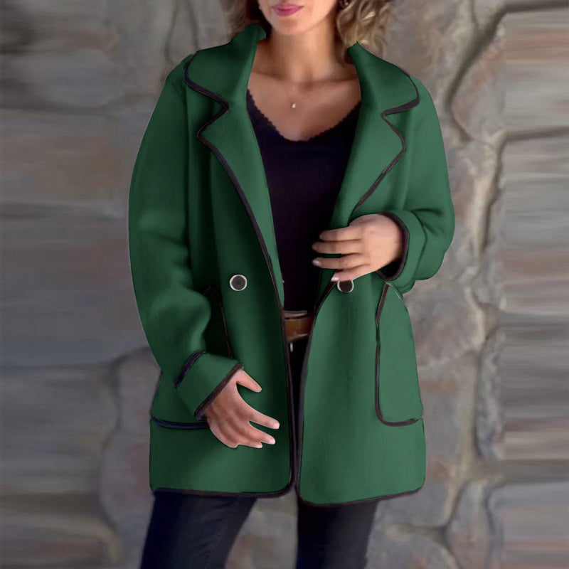 💥【S-5XL】Nowy elegancki dwustronny płaszcz wełniany z kołnierzem marynarkowym –