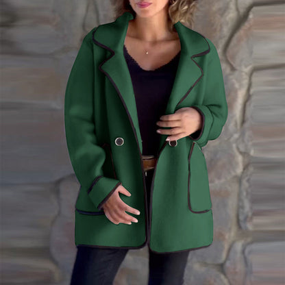 💥【S-5XL】Nowy elegancki dwustronny płaszcz wełniany z kołnierzem marynarkowym –