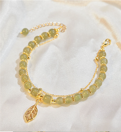 ✨🔥【Compra uno y llévate otro gratis】2 pulseras de oro de 14K con jade Hetiano-E
