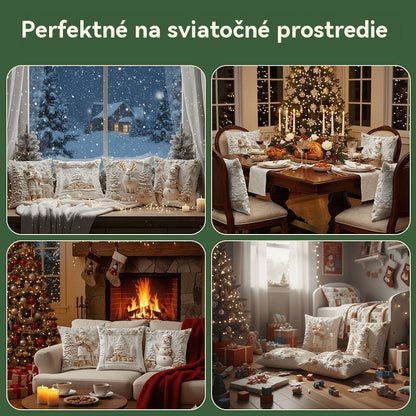 🎅🎄Obliečka na vankúš s vianočnou tematikou 【4-dielna sada】-K