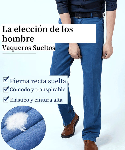 👖👖【55-110KG】 2025 noi blugi elastici cu talie înaltă pentru bărbați de dimensiuni mari-E