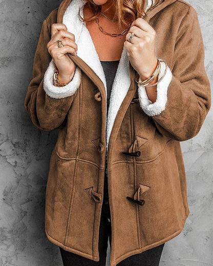 🐏🥼💖【Nueva colección de invierno 43% de descuento】2025 Abrigo de mujer elegante y cálido de ante con forro polar, S-5XL, abrigo de invierno/para el día a día-E