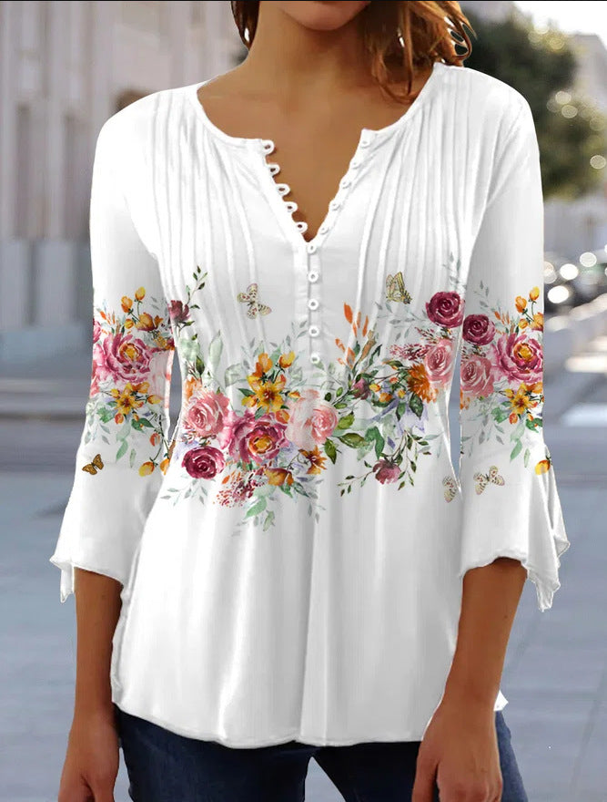 😍【Időkorlátozott ajánlat】Stílusos női V-nyakú póló [S-5XL]-U