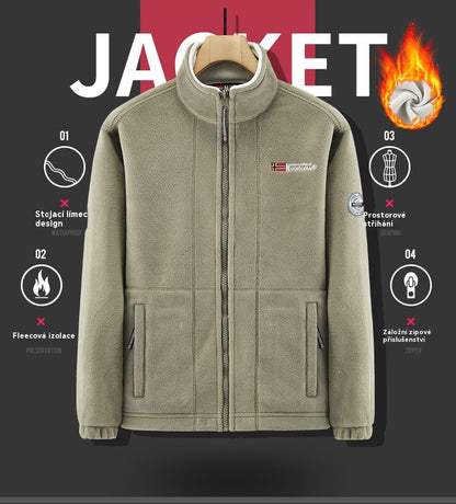 ❄️🧥【XS-3XL】Chaqueta de forro polar de terciopelo grueso para hombre, otoño e invierno, cálida, ligera, talla grande_4120096-E