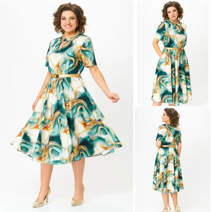 💥【S-5XL】Rochie largi din sifon de marime mare | Confortabil și respirabil, foarte potrivit pentru vară