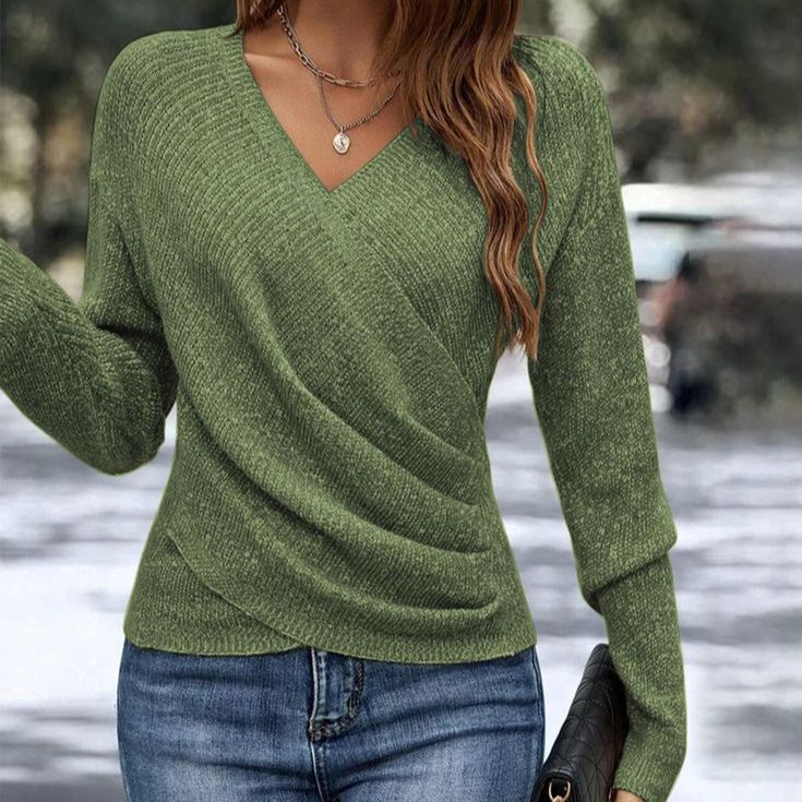 🔥【Compra 1 y llévate 1 gratis】Elegante suéter de punto para mujer de estilo casual, pulóver cálido de manga larga para primavera y otoño-E
