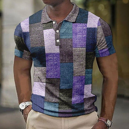 💥👕【S-5XL】2025 Camasa POLO casual pentru barbati cu model geometric