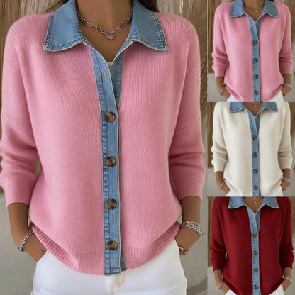 🔥Oferta por tiempo limitado: Cárdigan de patchwork de mezclilla nuevo 2025 (S-3XL)-E