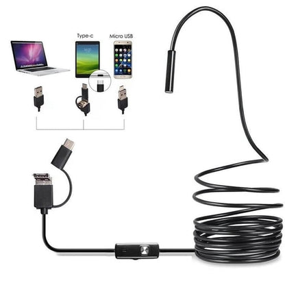 (Typ-C, USB, Micro USB) endoskop tri v jednom 【3,5M】-K