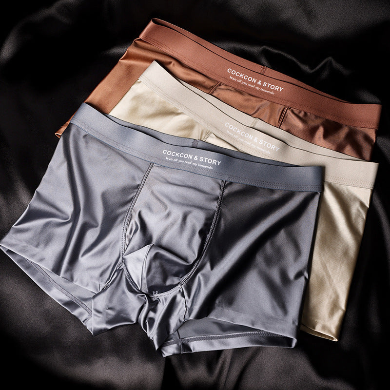 🔥😎 -50% Most! 10A antibakteriális férfi boxer – jégselyem, varrás nélküli, luxus szatén, kényelem egész nap-U