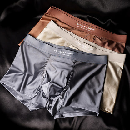 🔥😎 -50% Most! 10A antibakteriális férfi boxer – jégselyem, varrás nélküli, luxus szatén, kényelem egész nap-U