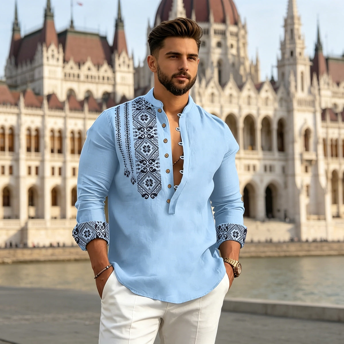 【S-3XL】Férfi nyári ing – hajtókás, rövid ujjú, kényelmes és stílusos ☀️👔-U