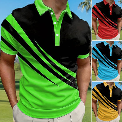 👔【S-6XL】Férfi új nyári csíkos 3D-nyomtatott póló-U
