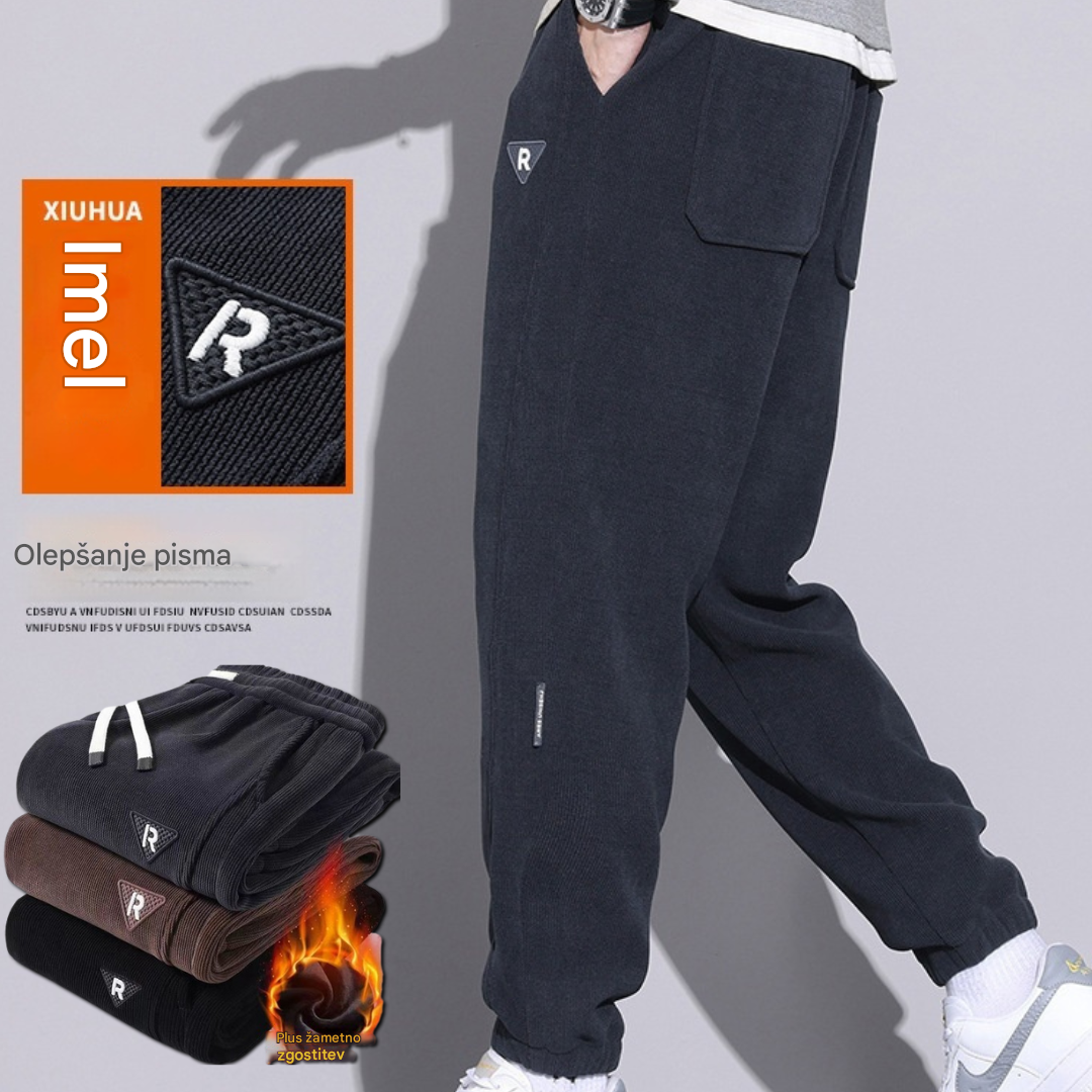 🔥🔥【M-5XL】🖤Nove zimske hlače za moške, plus žametne in debele žametne hlače, tople in ležerne moške hlače-L