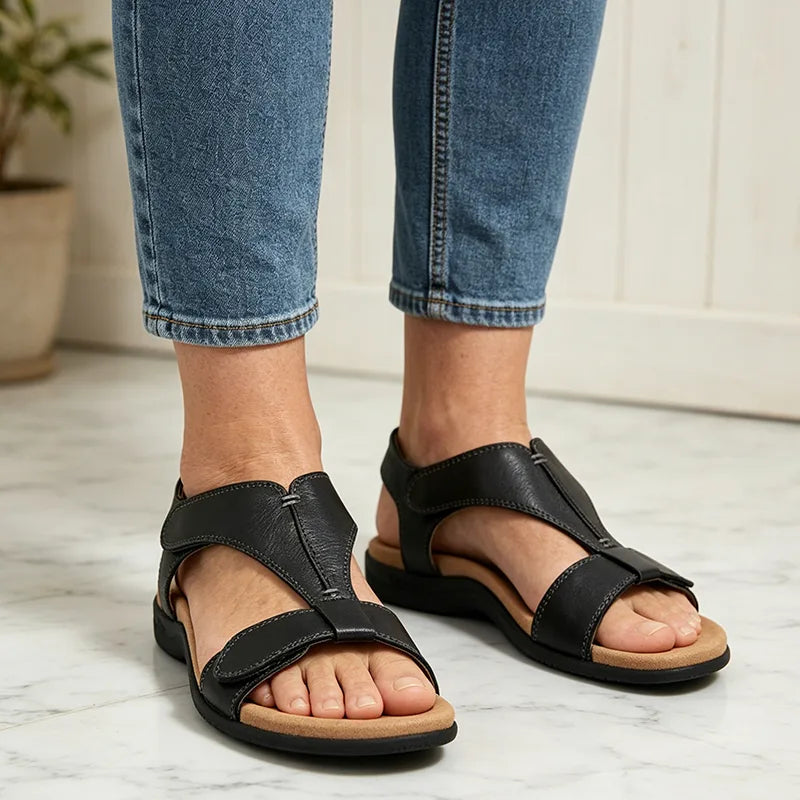 ✨ Puha valódi bőr női szandál vastag talppal – kényelem és stílus egyben! 👡-U