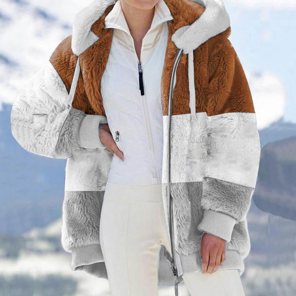 ☃️ Oferta ograniczona czasowo -39% ❄️ 【Kup 1 i 1 gratis】【S-5XL】Damska gruba pluszowa bluza w kontrastowe pasy 2025