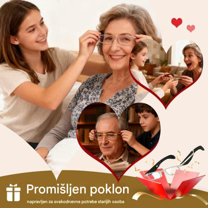 🔥【Kupite 1, dobijte 1 gratis】Sklopive naočale za čitanje s anti-plavim svjetlom i futrolom - H