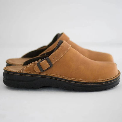 👞 Pago contra entrega✅【38-48】Pantuflas de cuero natural, suela suave, muy cómodas de llevar ✅Unisex ✅2 unidades con un 70% de descuento-E