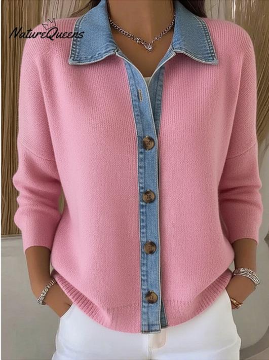 🔥Oferta por tiempo limitado: Cárdigan de patchwork de mezclilla nuevo 2025 (S-3XL)-E