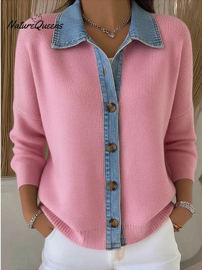 🔥Oferta por tiempo limitado: Cárdigan de patchwork de mezclilla nuevo 2025 (S-3XL)-E