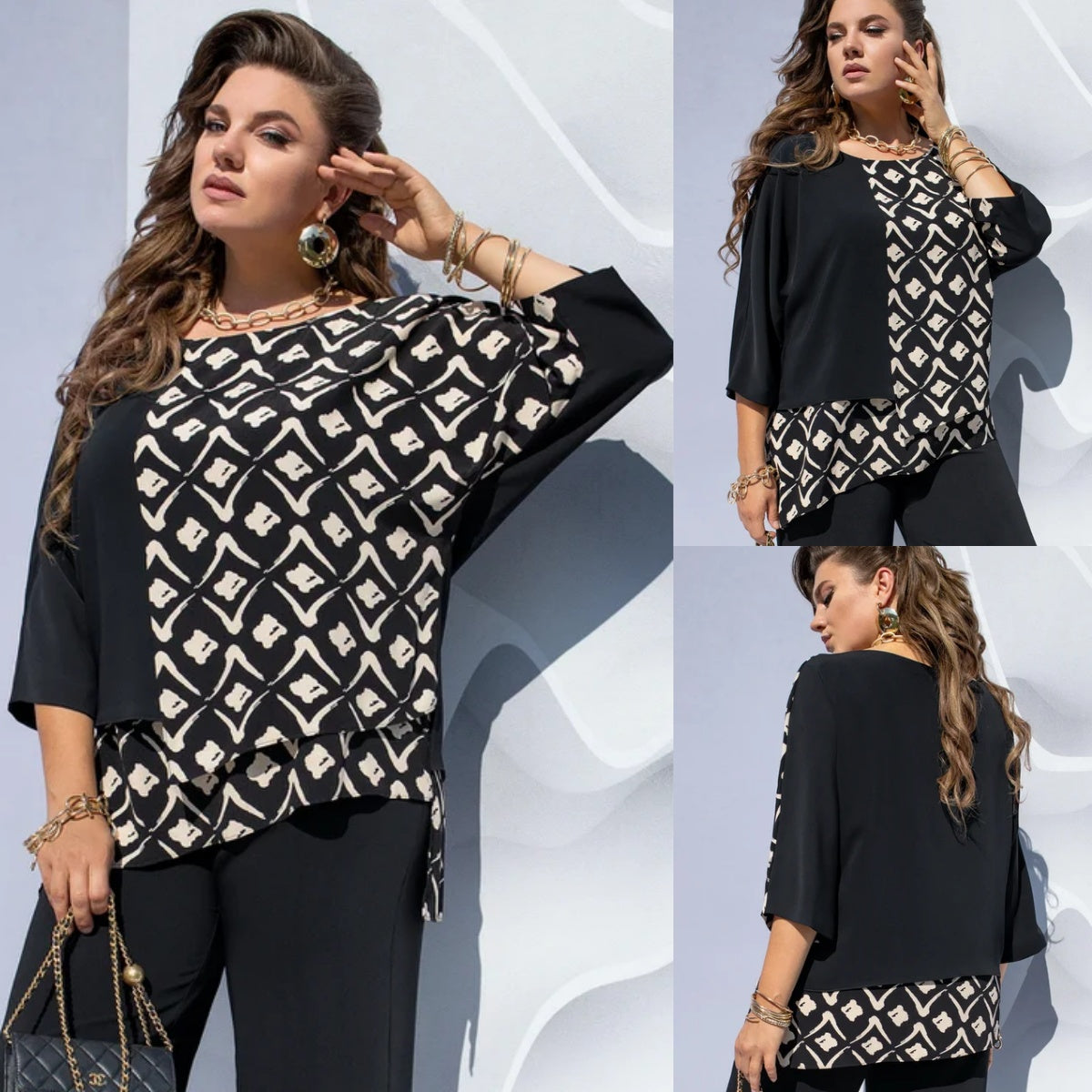 【S-5XL】❤️2024 nouă cămașă elegantă de damă cu gât rotund