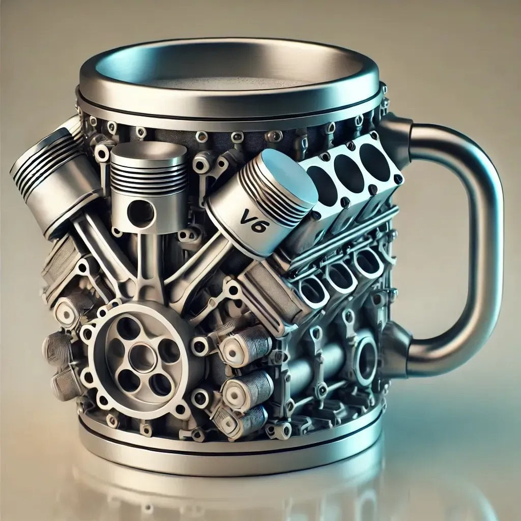 🎁☕ Kreatív V6/V8 motoros rozsdamentes acél kávés bögre【Végy 1-et, kapj még 1-et – összesen 2 darab】-U