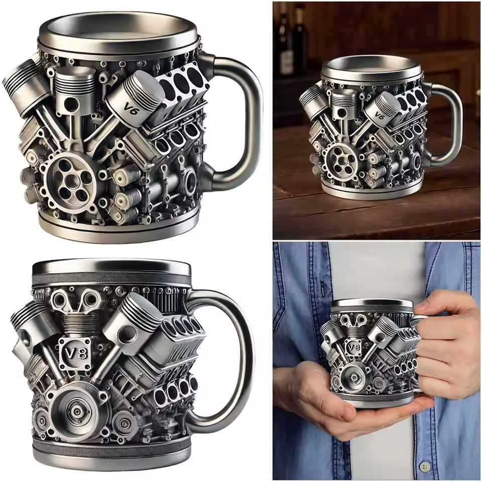 🎁☕ Galvanizirana Cyberpunk Motor Auto Motor Kreativna Šalica-H