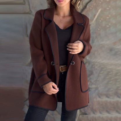 💥【S-5XL】Nowy elegancki dwustronny płaszcz wełniany z kołnierzem marynarkowym –