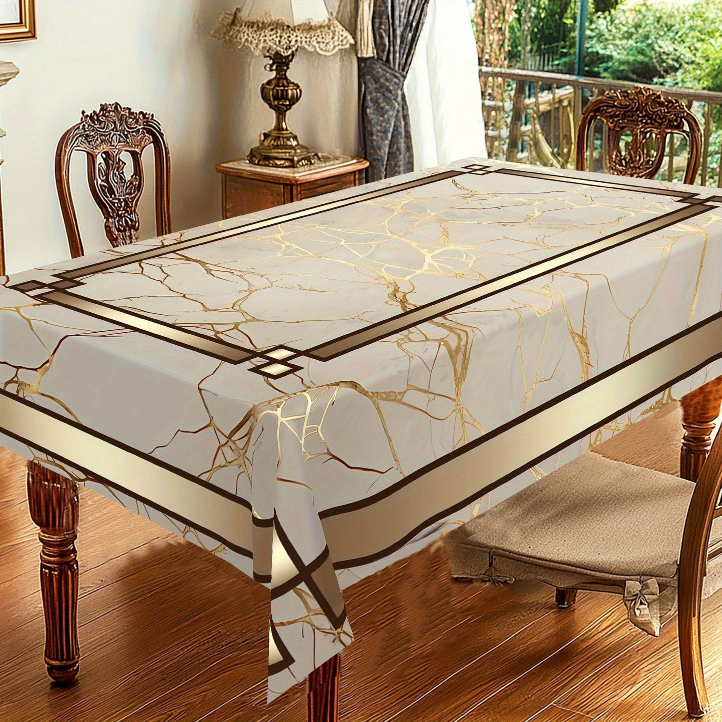 【140*180 cm (Rectángulo)】Mantel impermeable con estampado de mármol🌩️-E