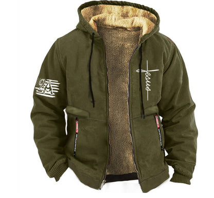【S-3XL】 Chaqueta casual de terciopelo grueso de otoño e invierno para hombre-E