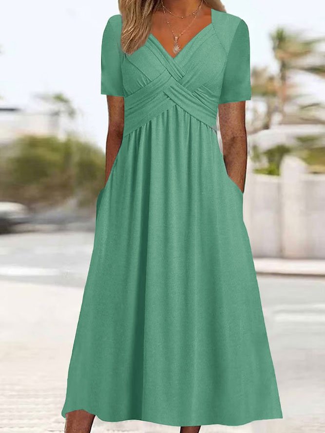 🔥🔥【50% REDUCERE】🔥🔥👗【S-3XL】Rochii casual simple, modă, unicolor, noi pentru primăvară și vară 2025_3964841