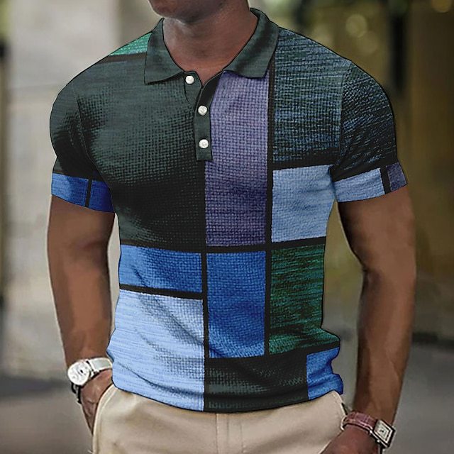 💥👕【S-5XL】2025 Camasa POLO casual pentru barbati cu model geometric