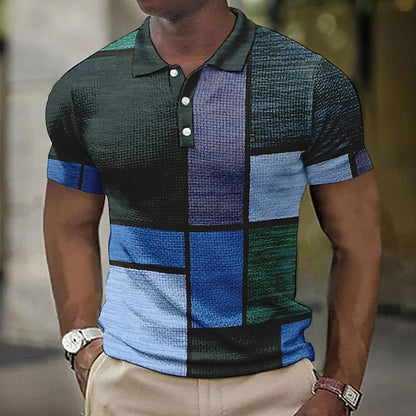 💥👕【S-5XL】2025 Camasa POLO casual pentru barbati cu model geometric