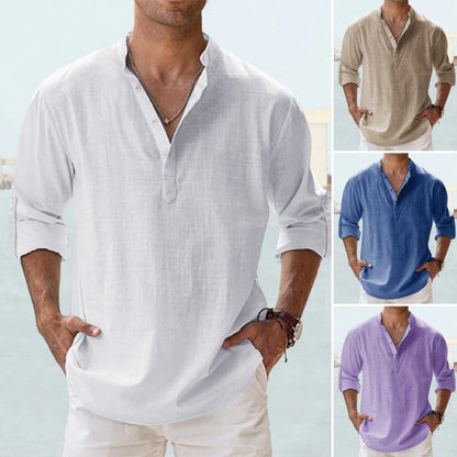 🔥【S–5XL】Férfi légáteresztő pamut-len ing – kényelmes, könnyű és bő szabású-U